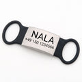 Klapperfreie Hundemarke Silikonslider mit Edelstahl-Schild für Halsbänder inkl. GRATIS Gravur