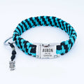 Paracord Hundhalsband "Auron" mit Gravur von Name und Telefon auf der Schnalle, drei verschiedene Größen